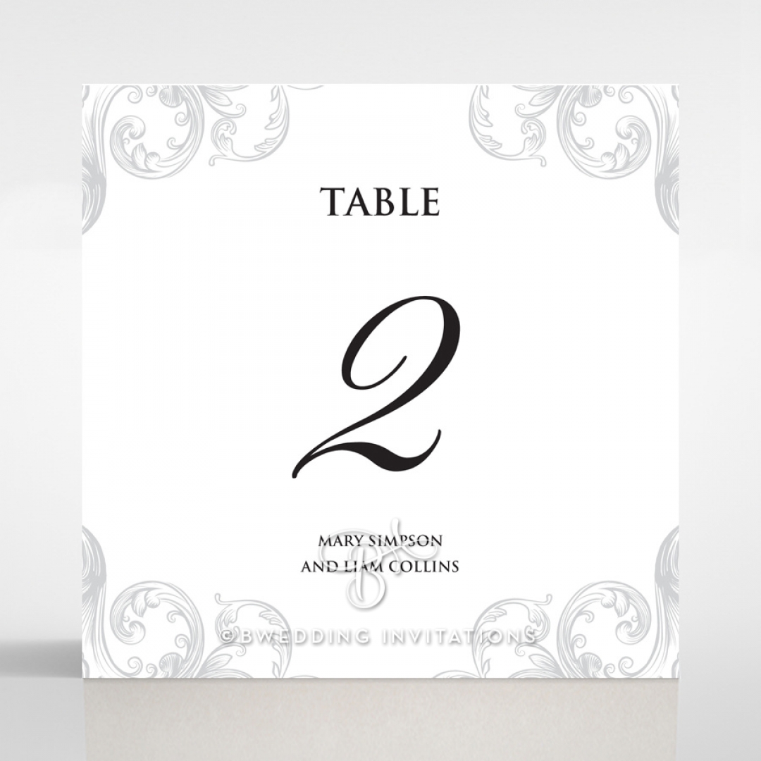 Regally Romantic wedding stationery table number card item