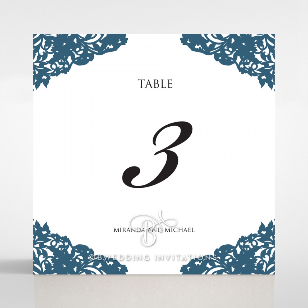 Royal Prestige wedding reception table number card stationery