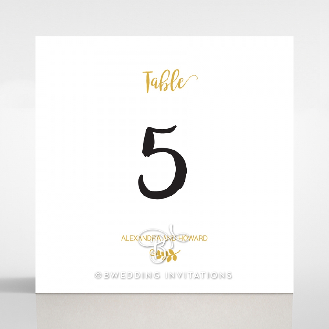 Rustic Lustre wedding stationery table number card design