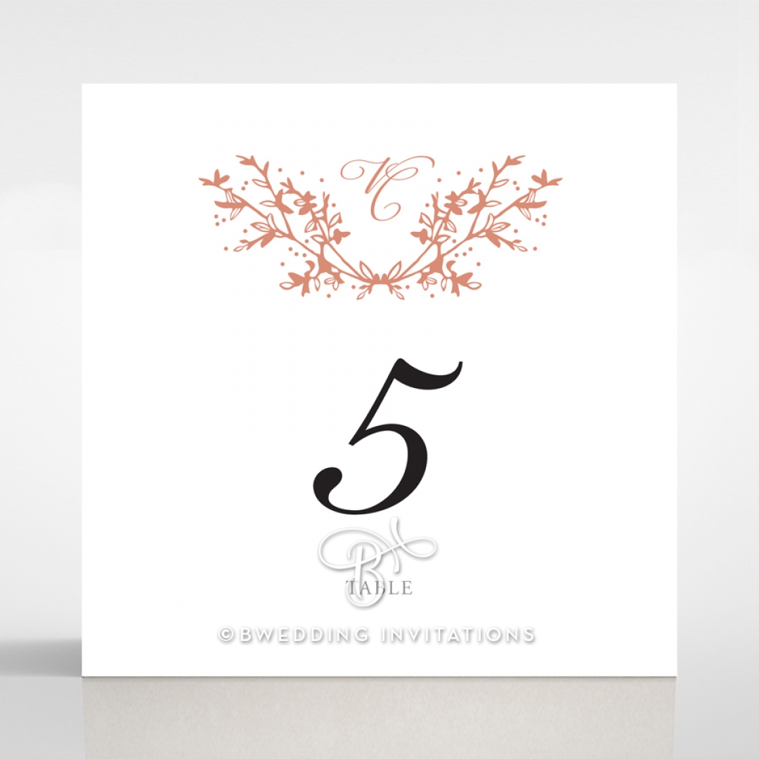 Secret Garden wedding reception table number card stationery item