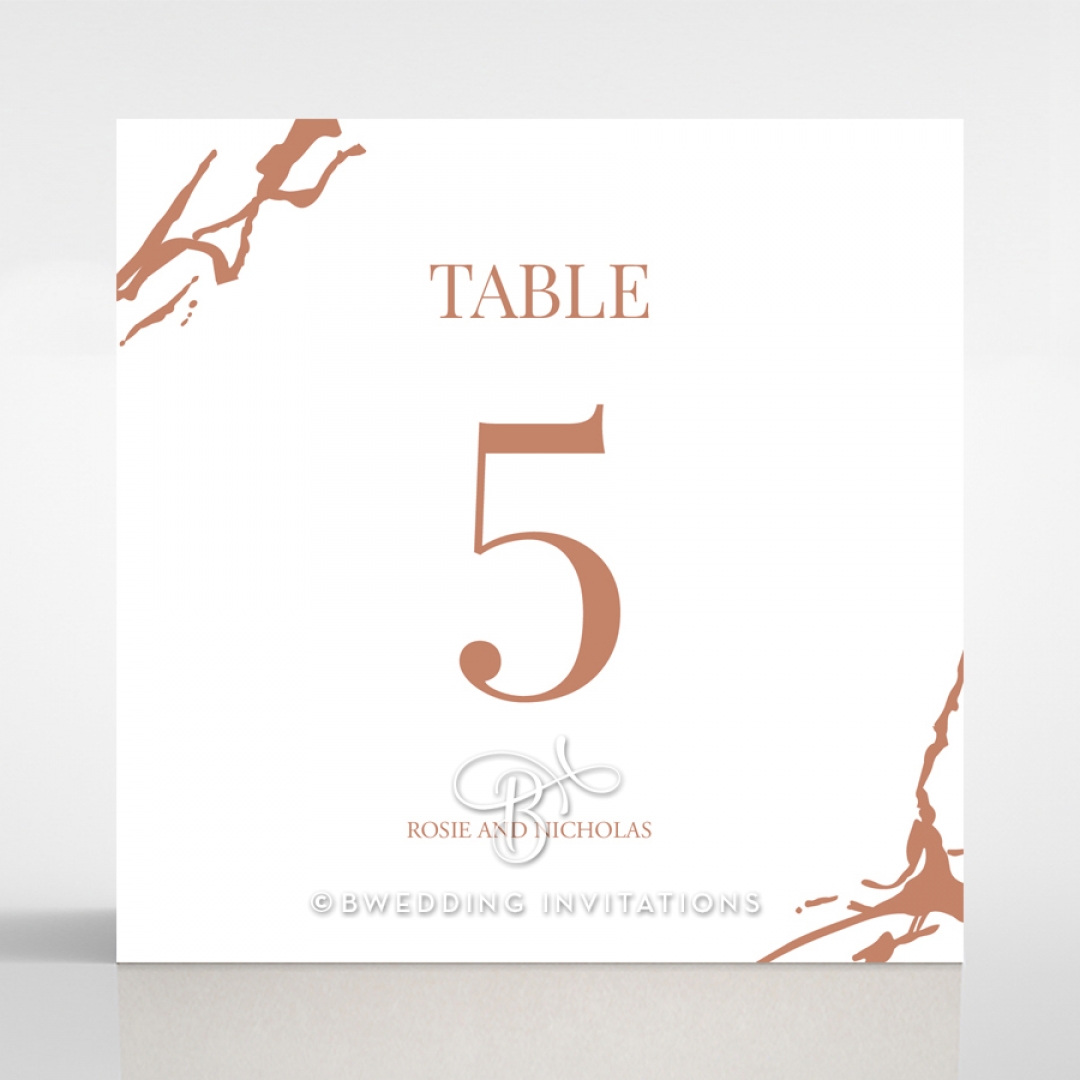 Stonework wedding table number card stationery design