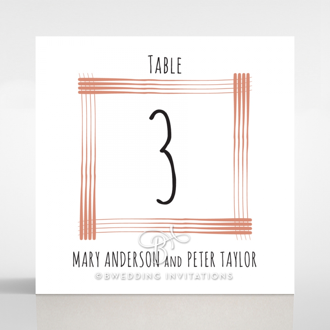 Swept Away wedding table number card stationery item