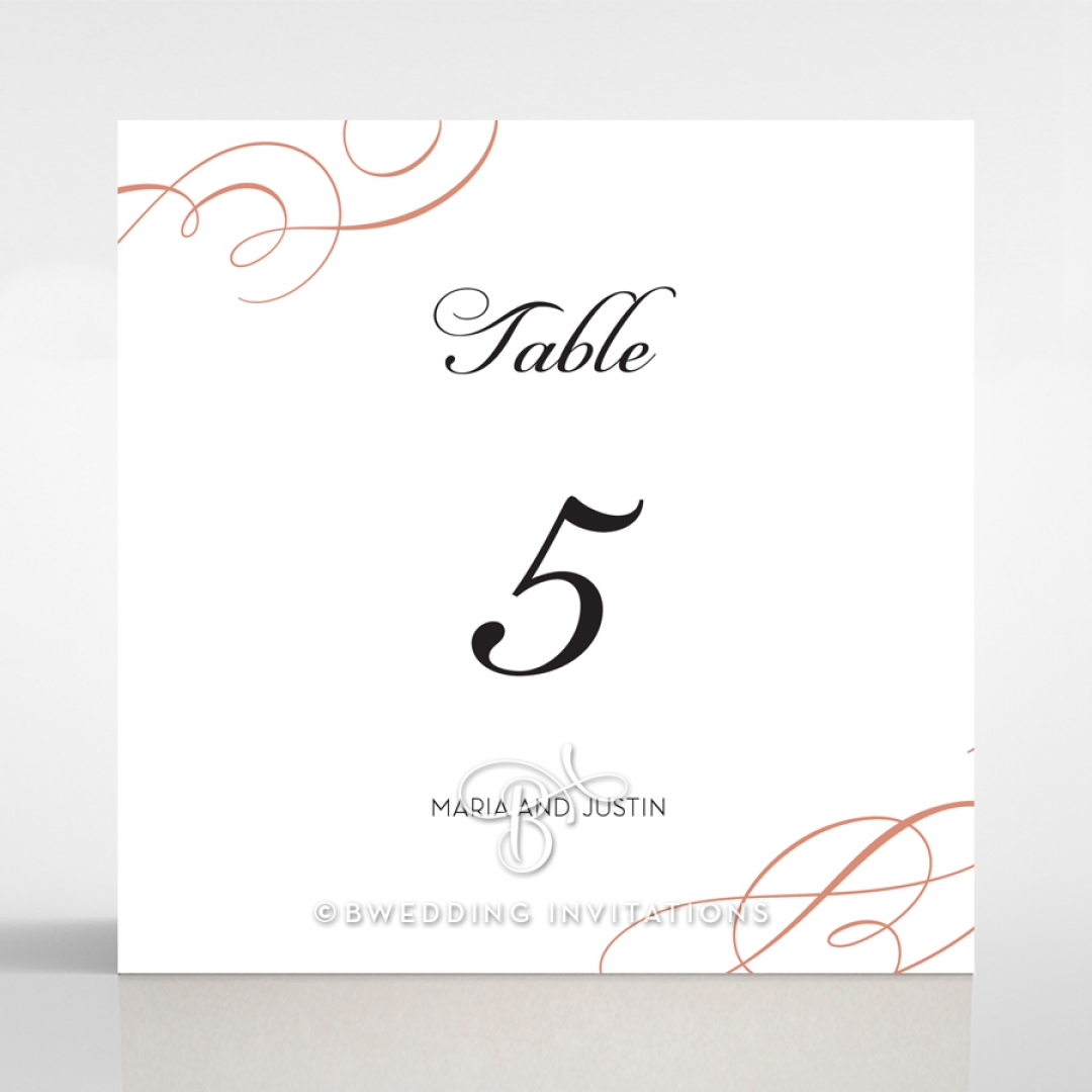 United as One table number card design