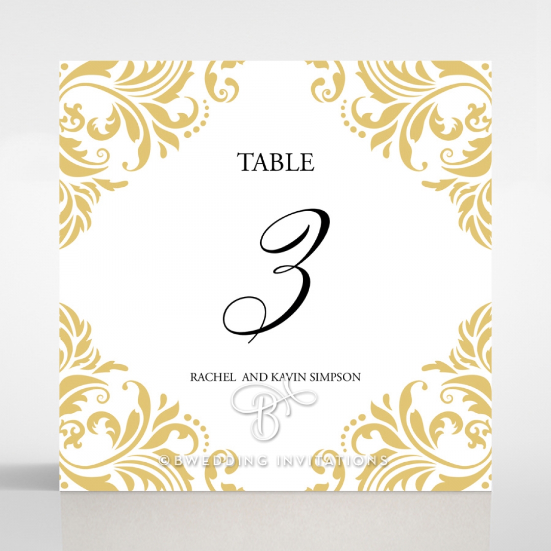 Victorian Extravagance wedding table number card stationery design