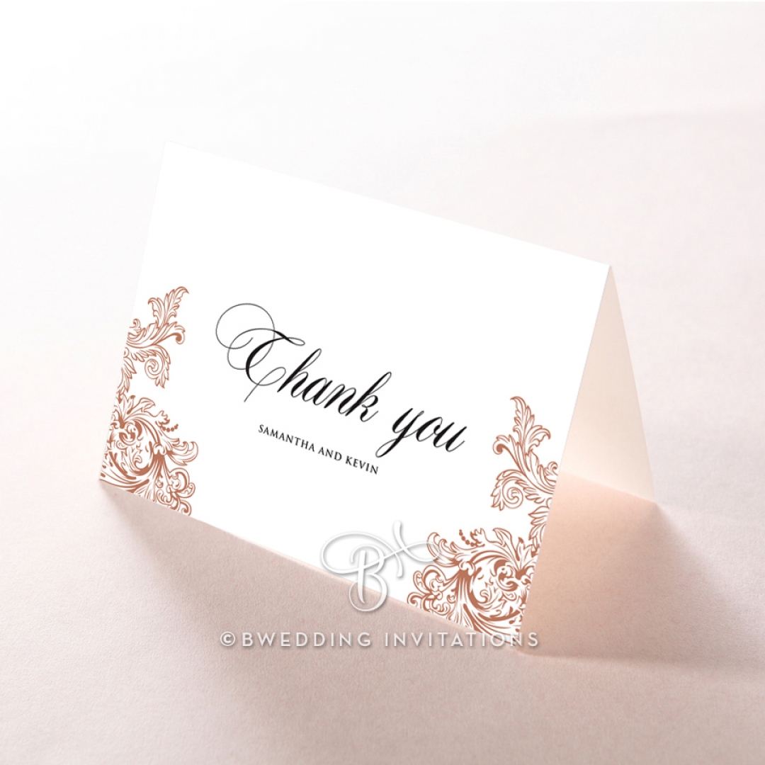 Baroque Romance thank you stationery card design