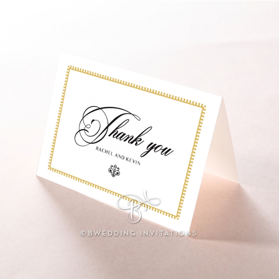 Black Doily Elegance wedding stationery thank you card design