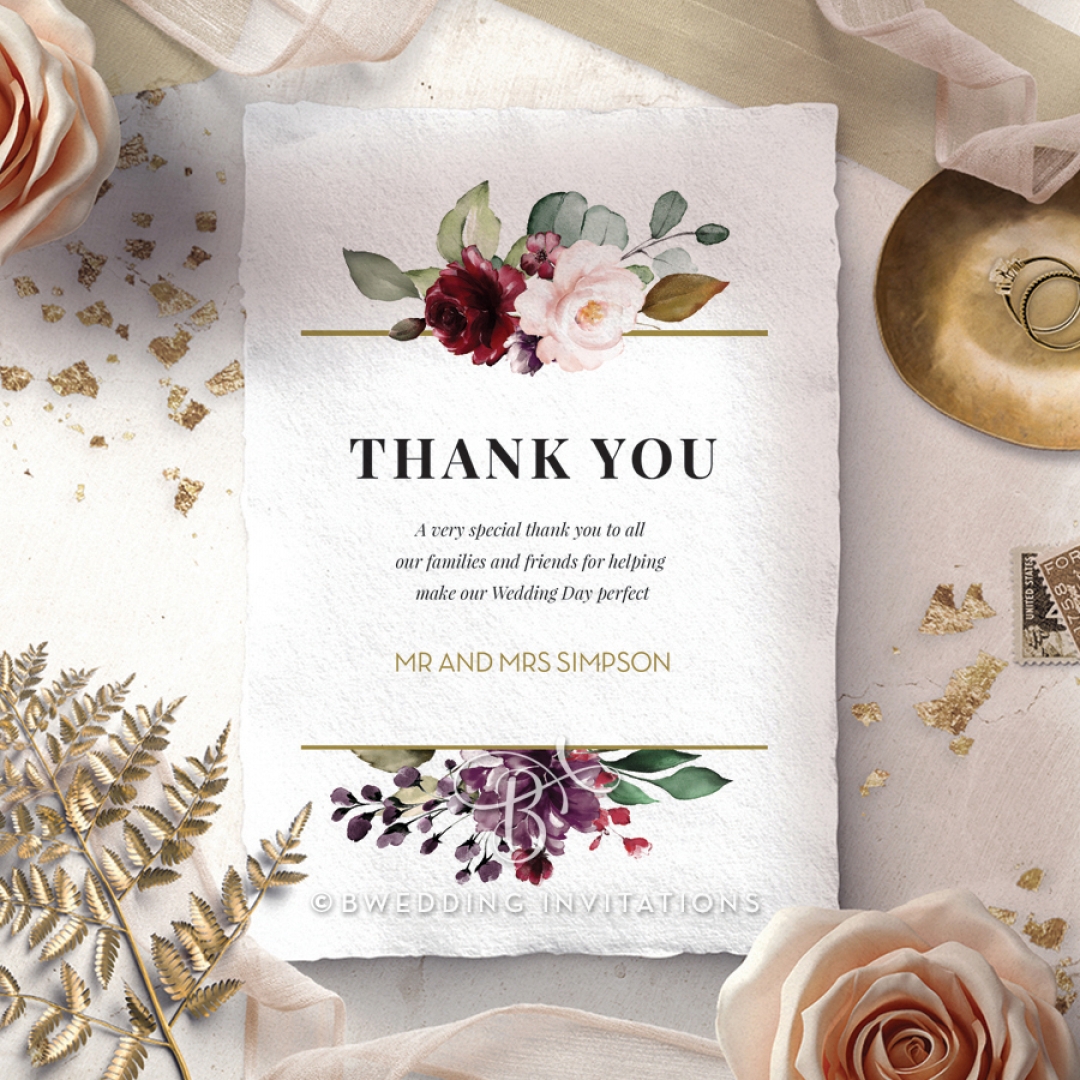 Contemporary Love thank you wedding card