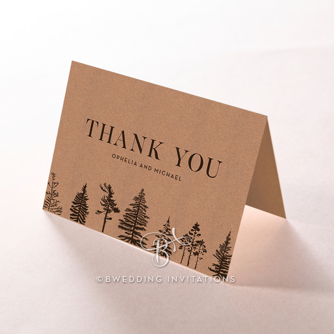 Delightful Forest Romance wedding stationery thank you card item