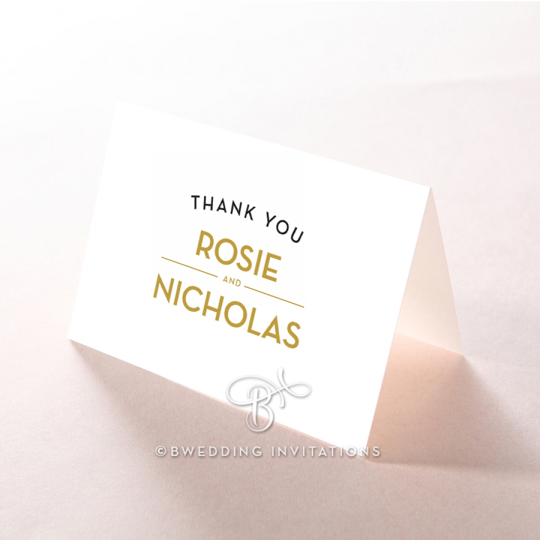 Gold Chic Charm Paper wedding stationery thank you card item