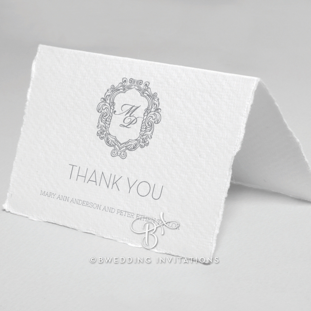 Modern Monogram thank you wedding stationery card design