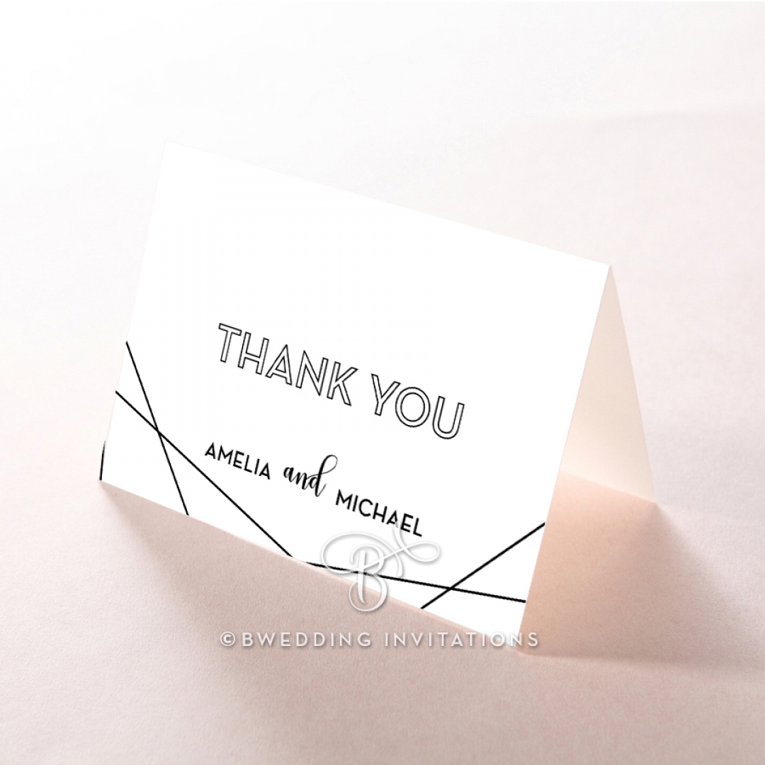 Paper Art Deco thank you wedding stationery card