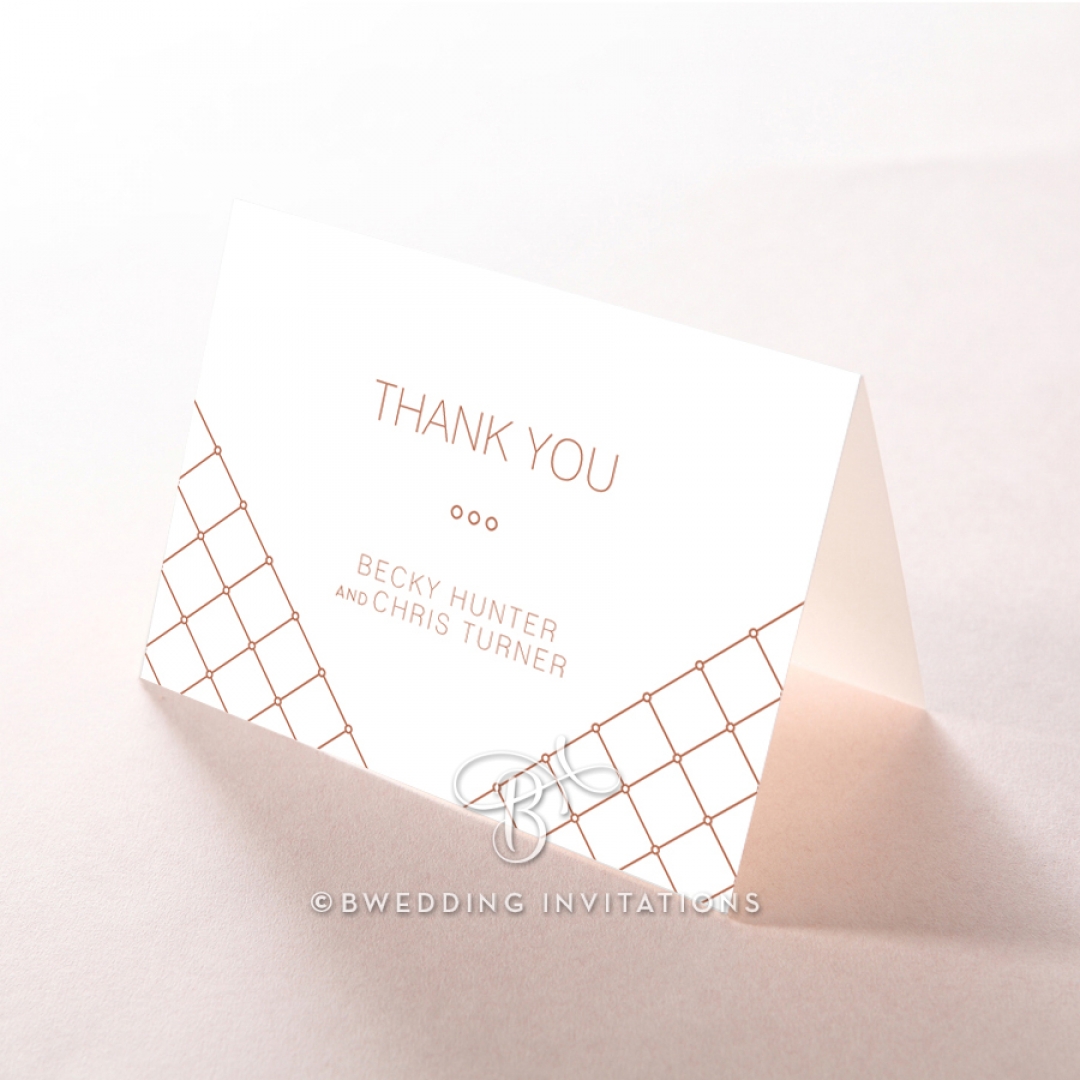 Quilted Grace wedding thank you card