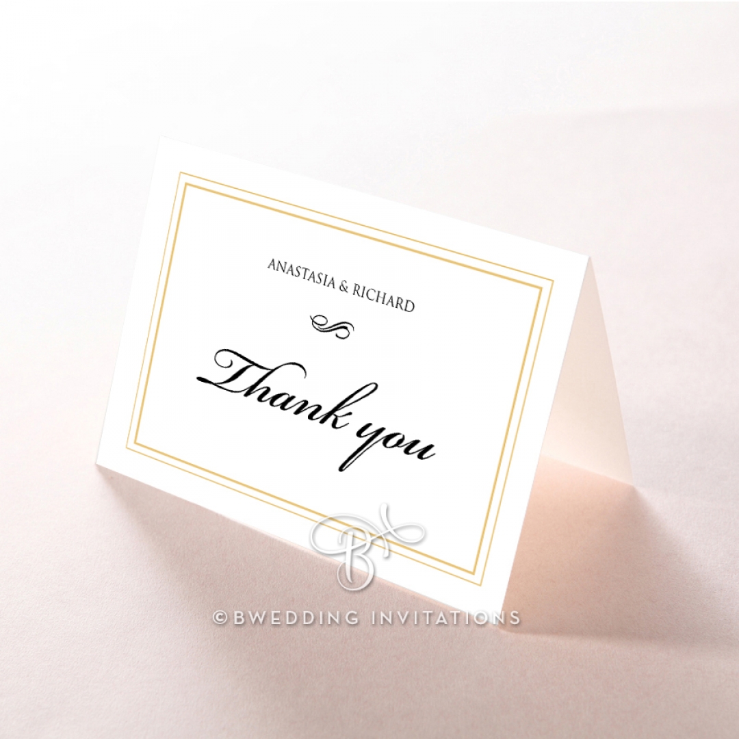 Quilted Letterpress Elegance thank you stationery card item