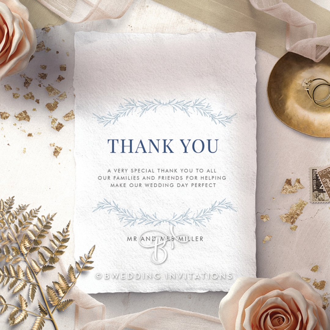 Romantic Soiree wedding stationery thank you card