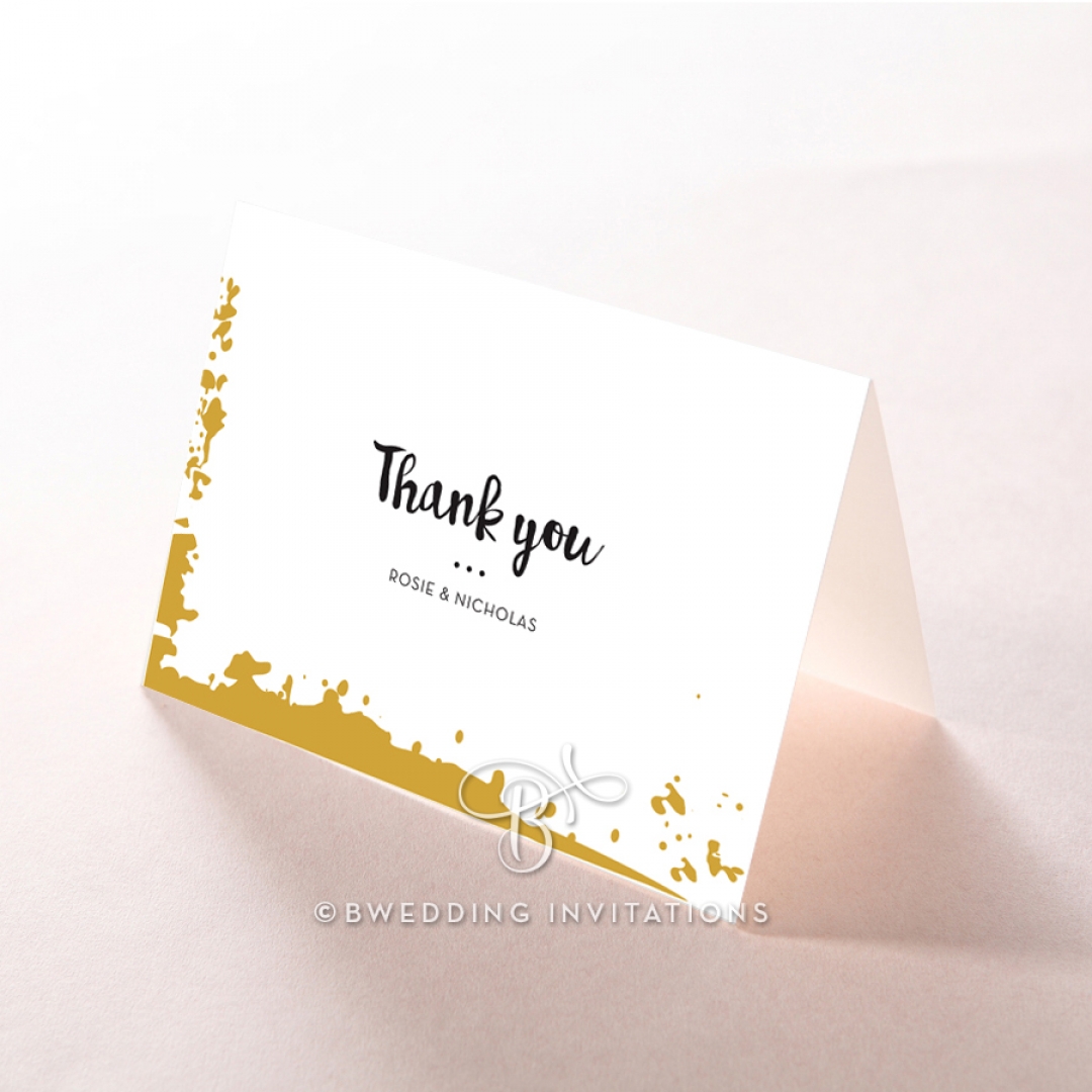 Rusted Charm wedding stationery thank you card