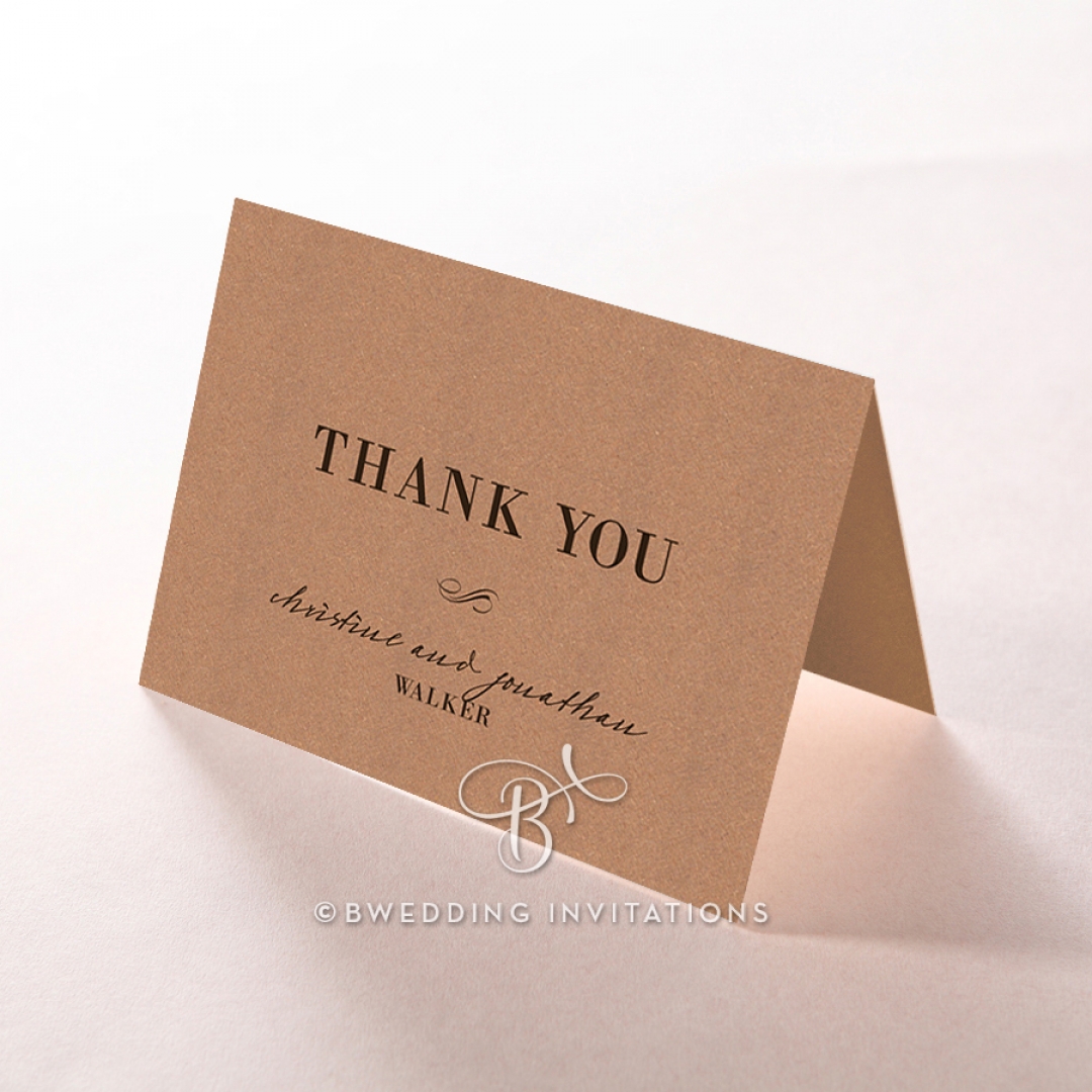 Rustic Love Notes thank you wedding card design