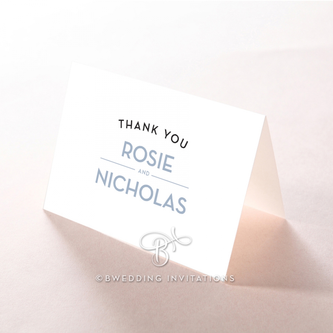 Silver Chic Charm Paper thank you wedding card