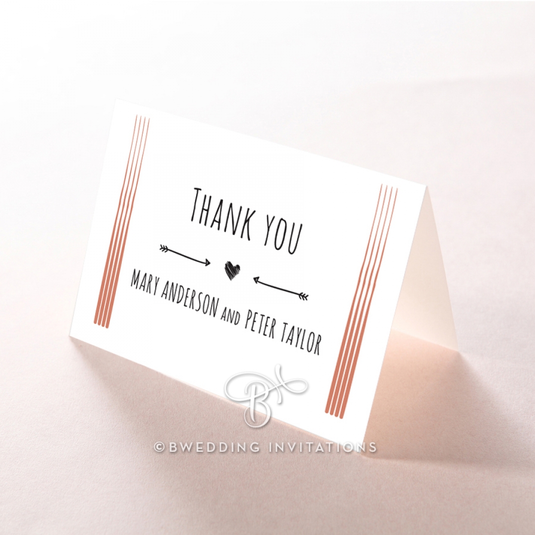 Swept Away thank you wedding stationery card