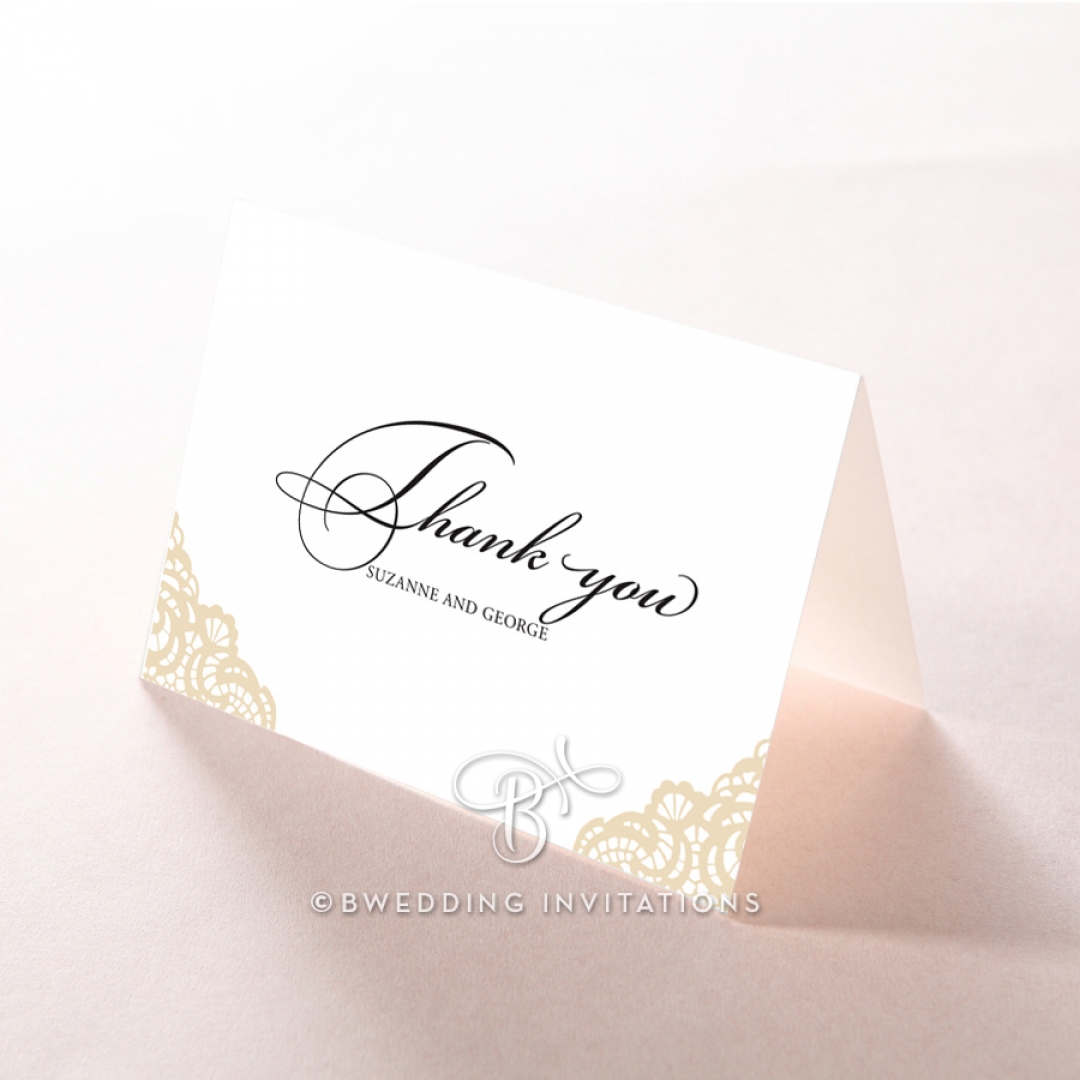 Vintage Prestige thank you wedding stationery card design