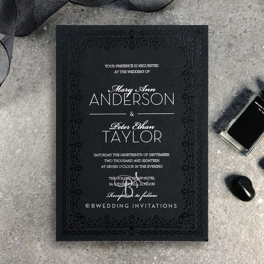 Black on Black Victorian Luxe Invite