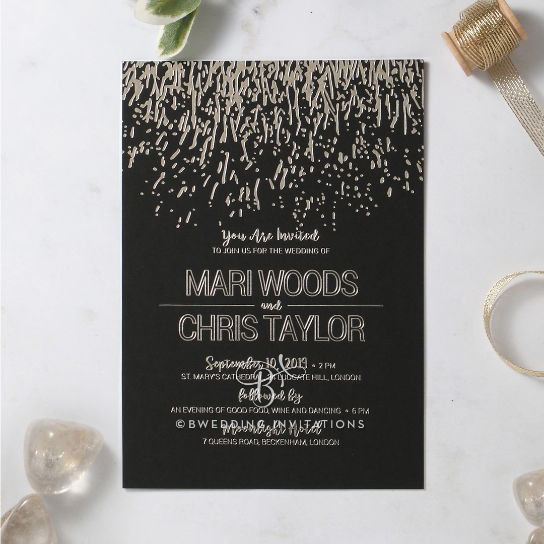 Fire Sparkle Wedding Invitation Card Design