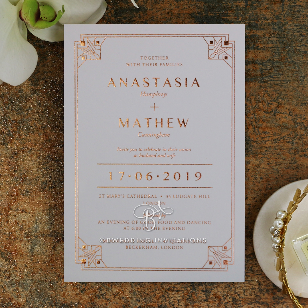 Gatsby Glamour Wedding Invite Design