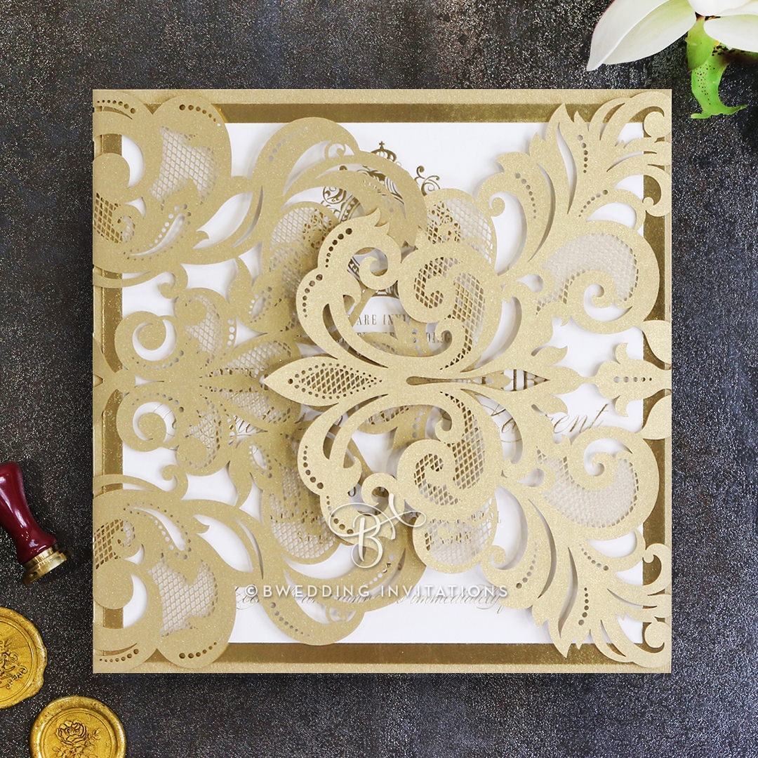 Gold Foil Baroque Gates Card