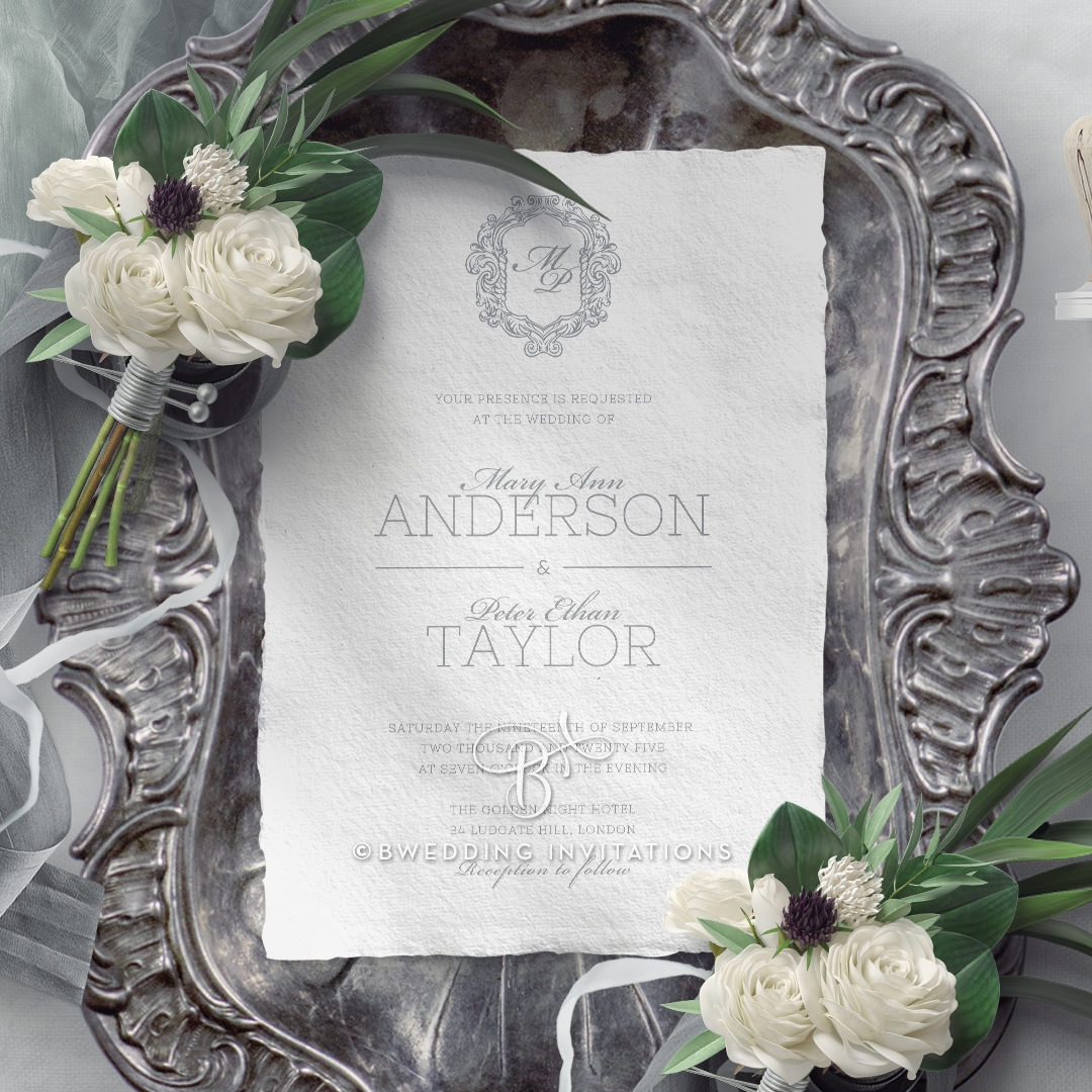 Modern Monogram Wedding Card