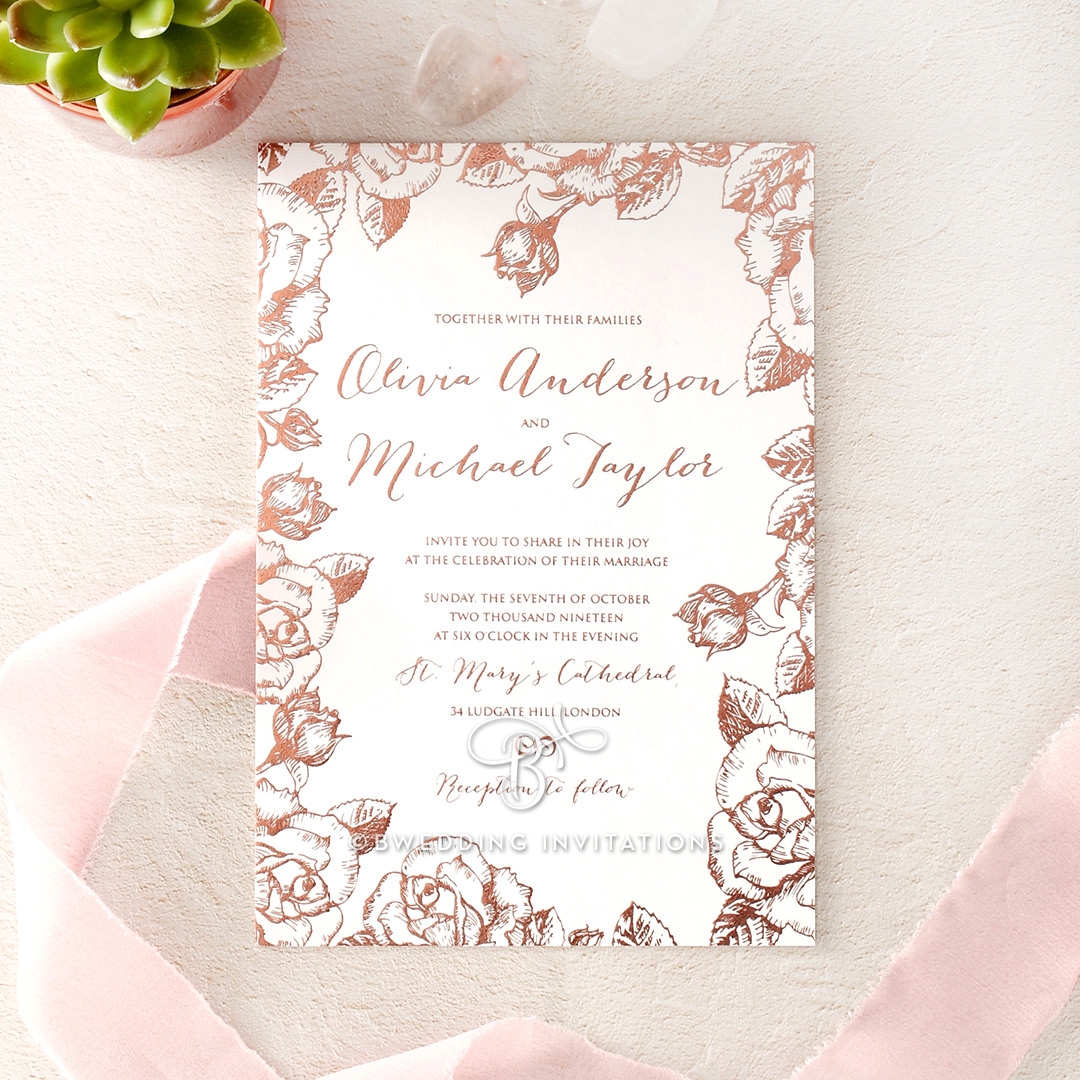 Rose Garden Wedding Invite Card Design