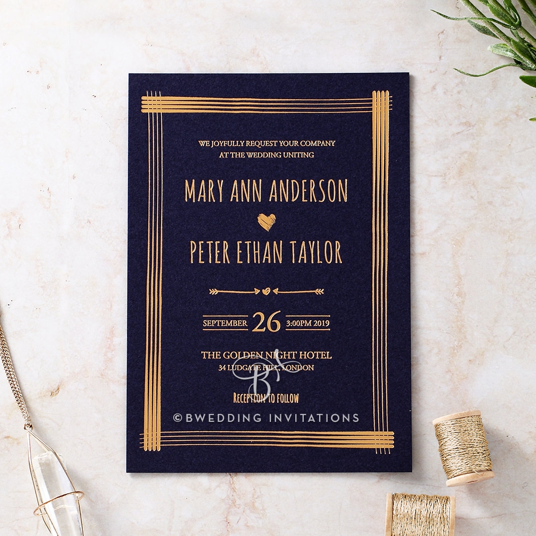 Swept Away Wedding Invite Design