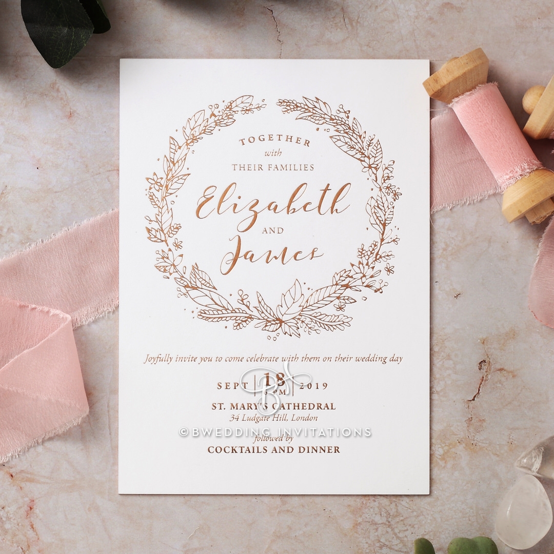 Whimsical Garland Wedding Invitation Card