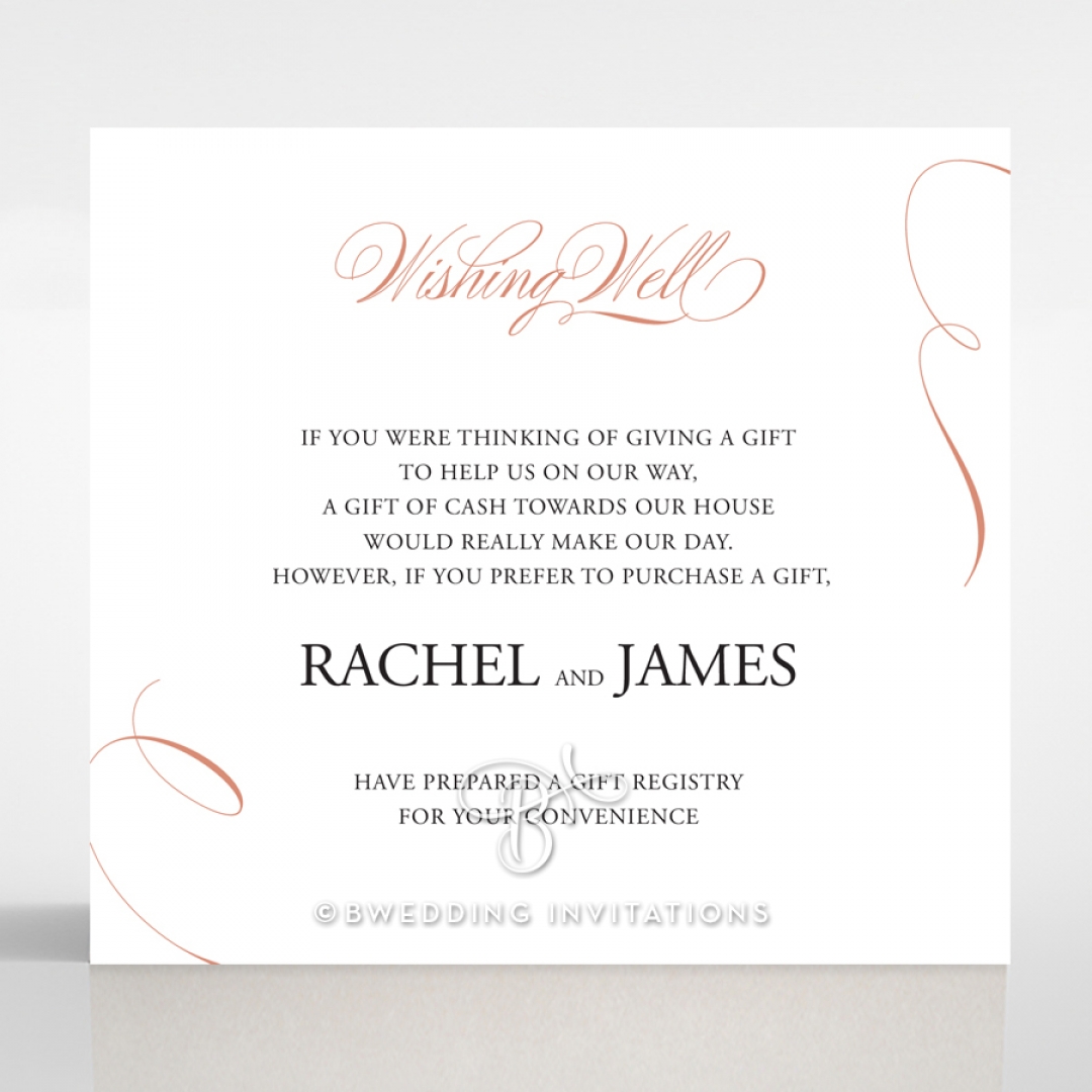 A Polished Affair wishing well enclosure invite card