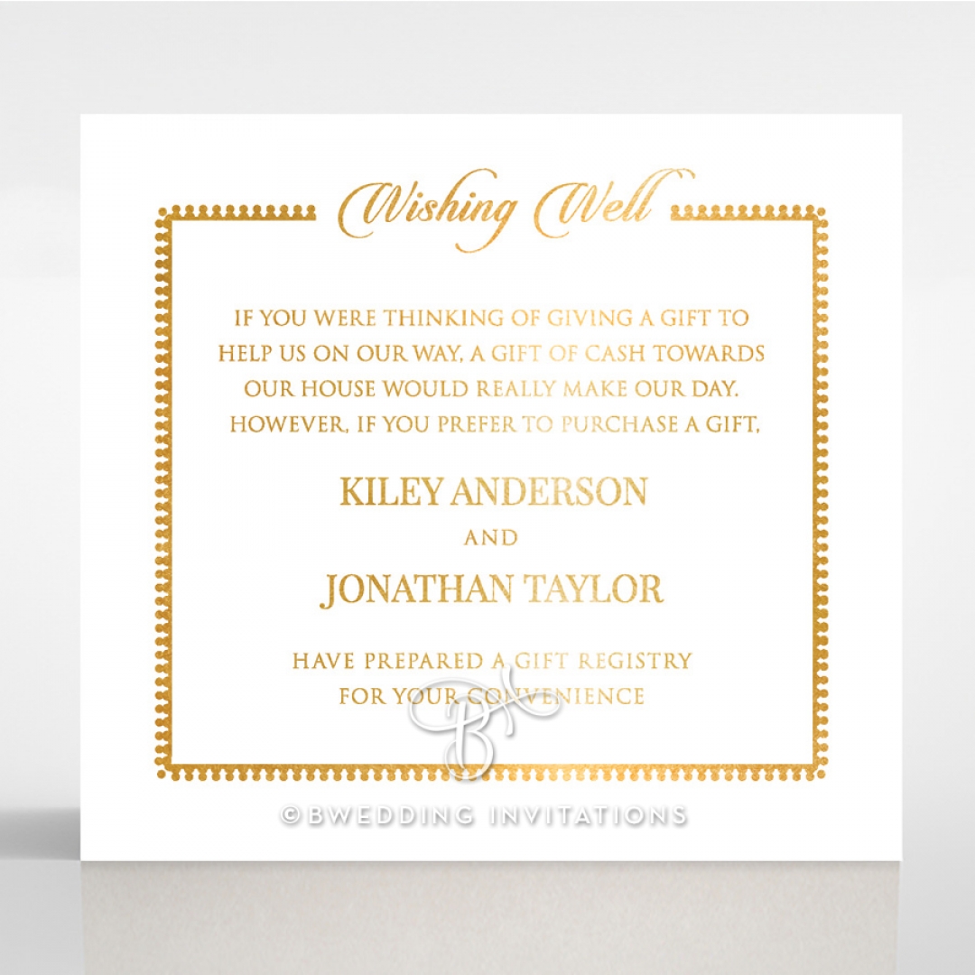 Blooming Charm with Foil wedding stationery wishing well invitation card