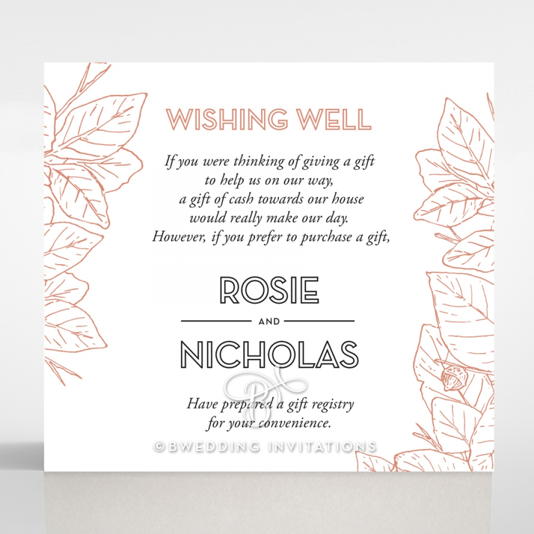 Botanical Canopy wishing well invite card