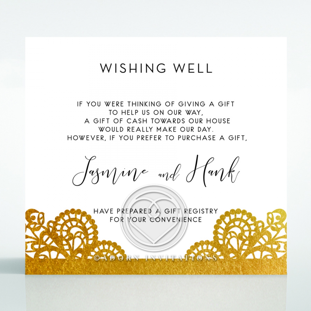 Breathtaking Baroque Foil Laser Cut wishing well invite