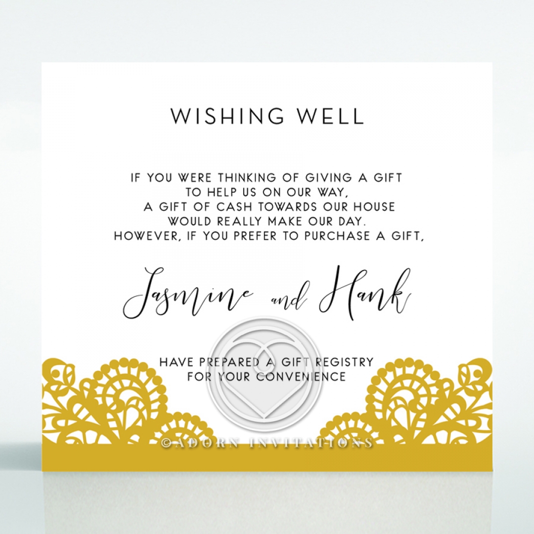 Breathtaking Baroque Foil Laser Cut wishing well invite card