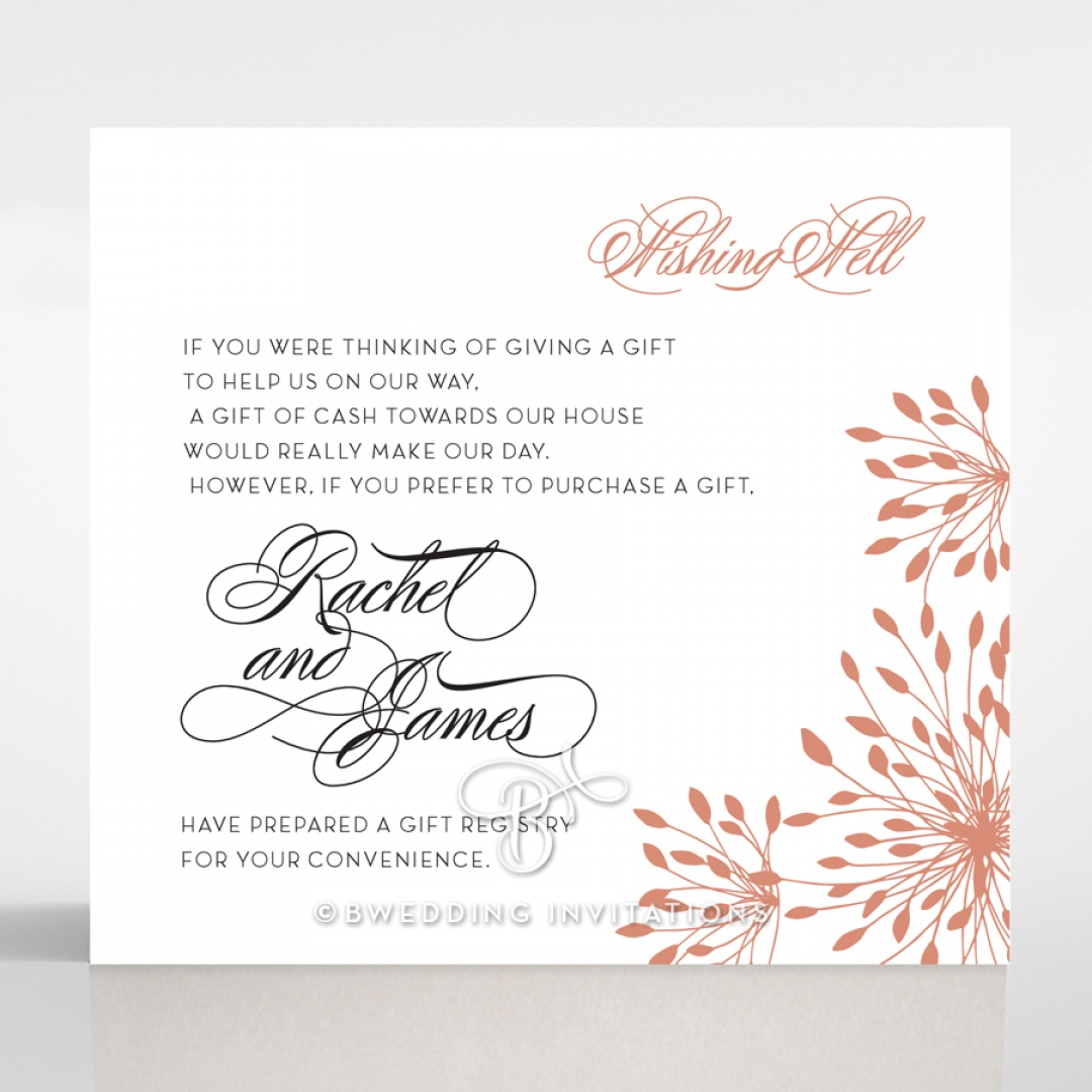 Bursting Bloom wedding gift registry enclosure invite card design