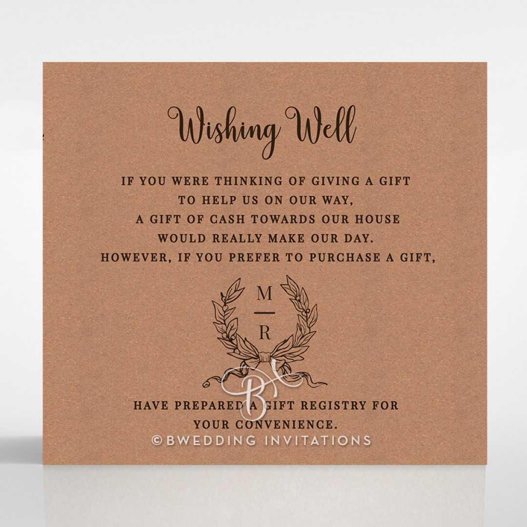 Chic Country Passion wishing well enclosure invite card design