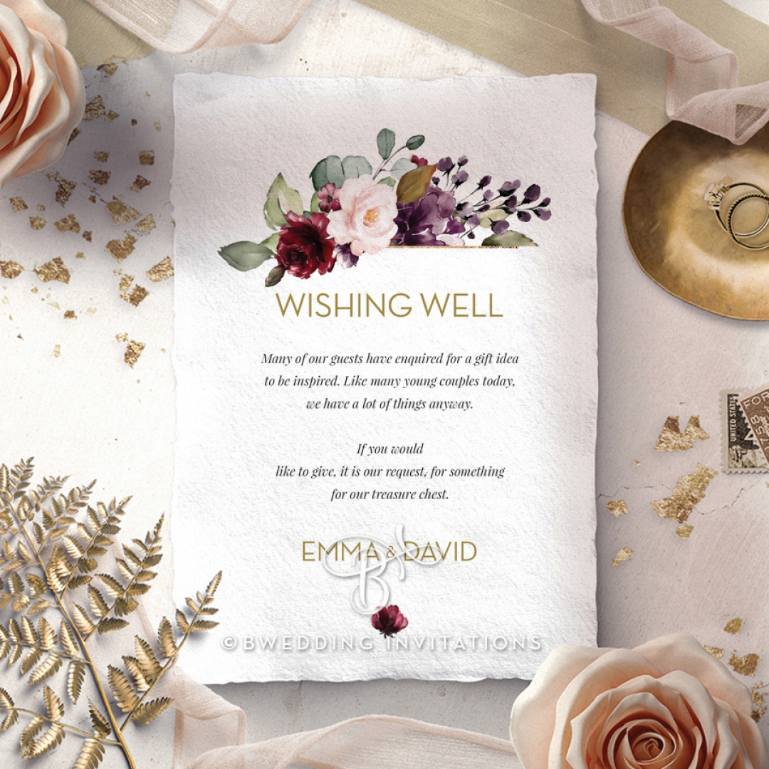 Contemporary Love wishing well enclosure invite card