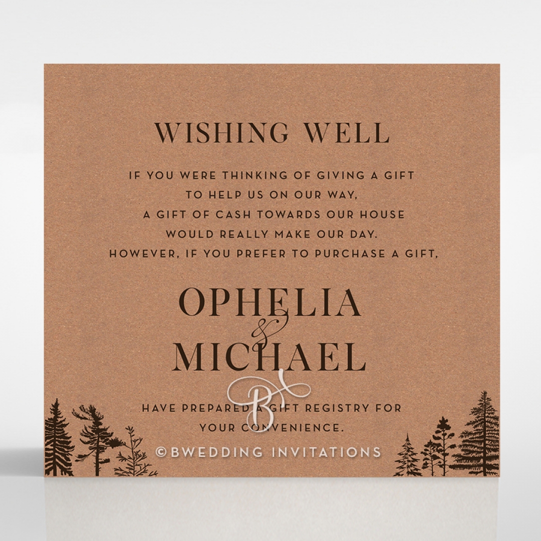 Delightful Forest Romance wishing well stationery card