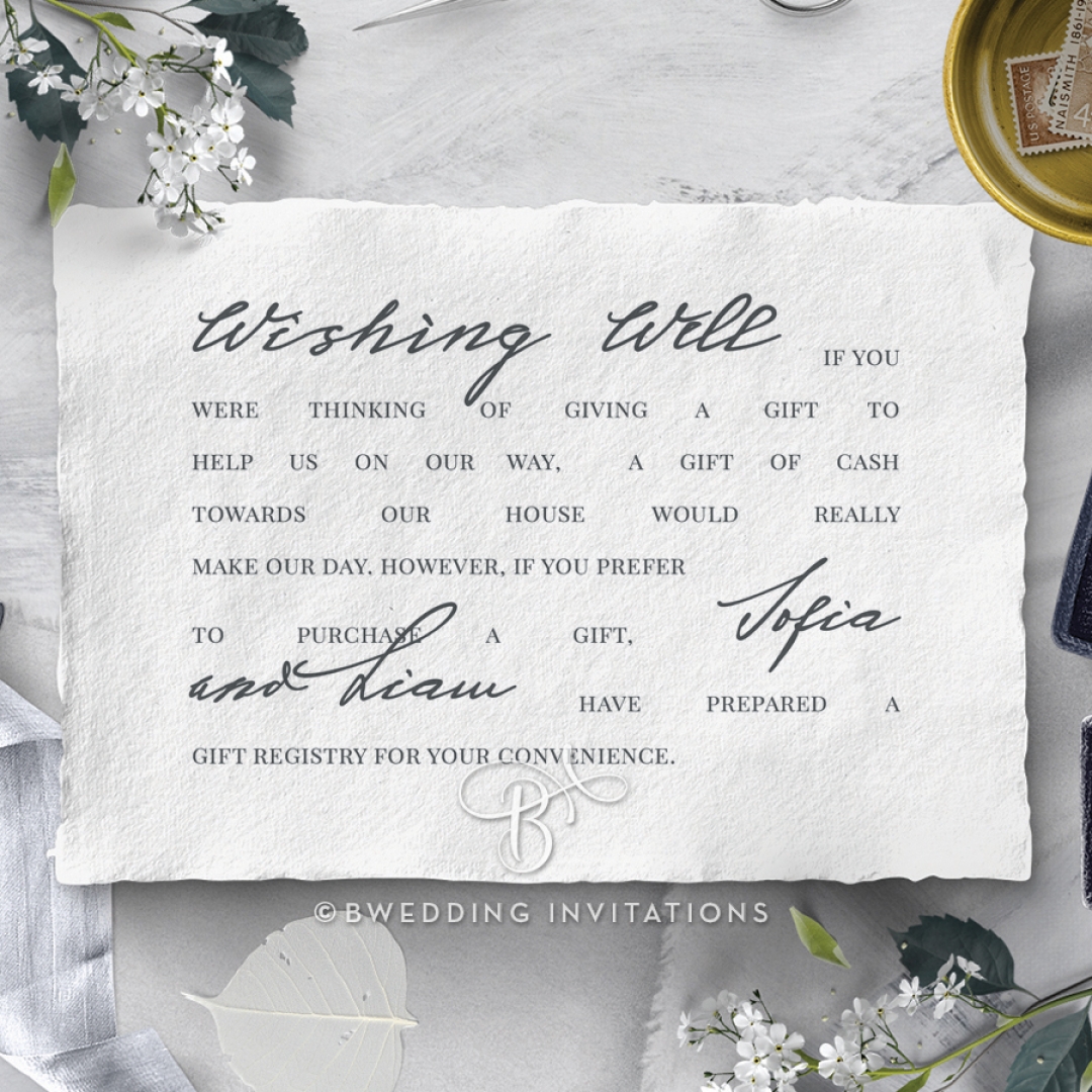 Everlasting Devotion wedding stationery gift registry enclosure card