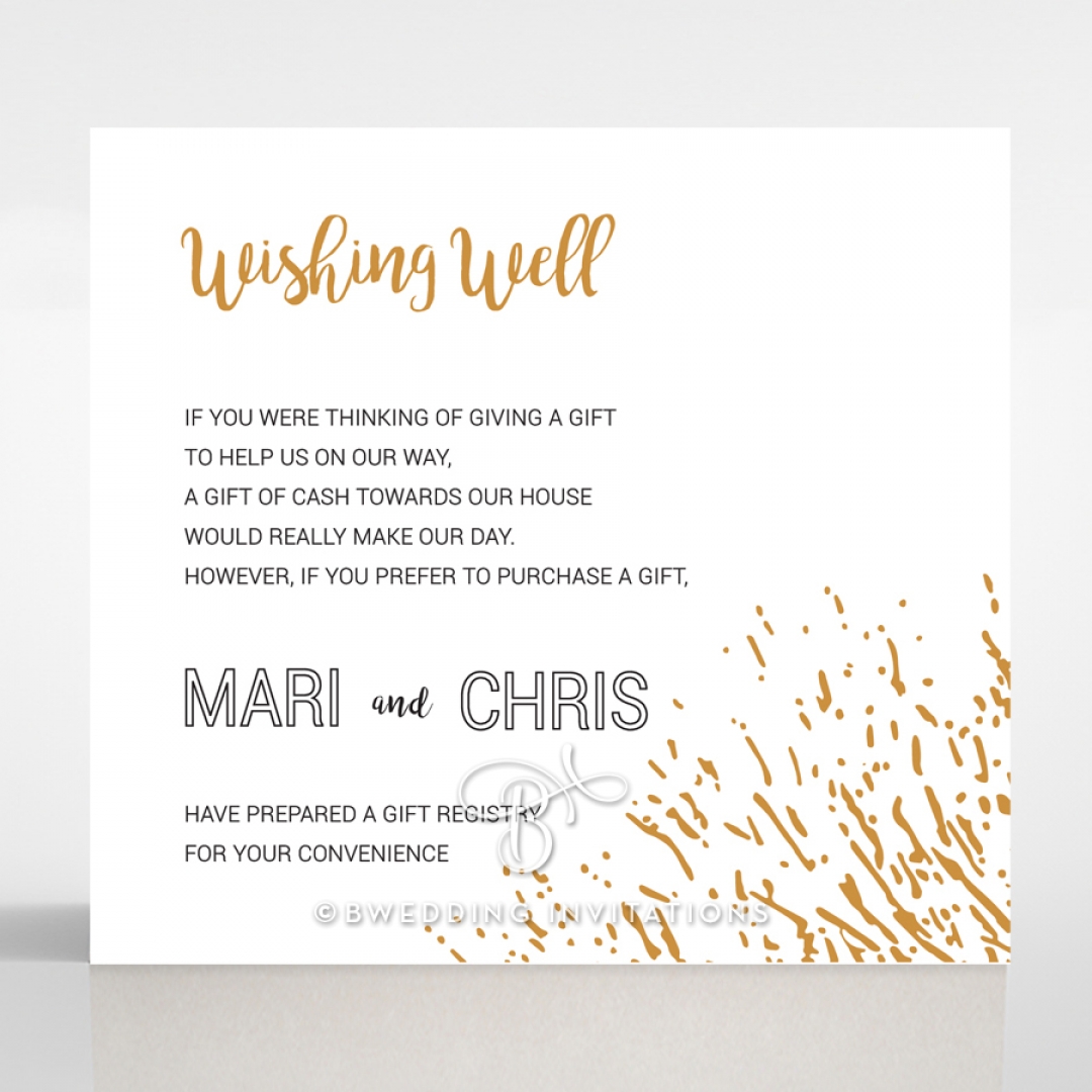 Fire Sparkle wishing well wedding invite card design