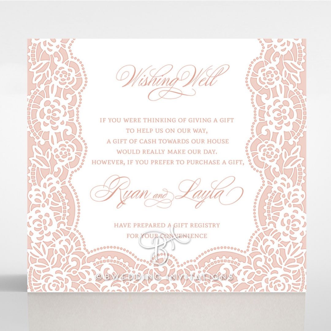 Floral Lace with Foil wedding stationery wishing well invite