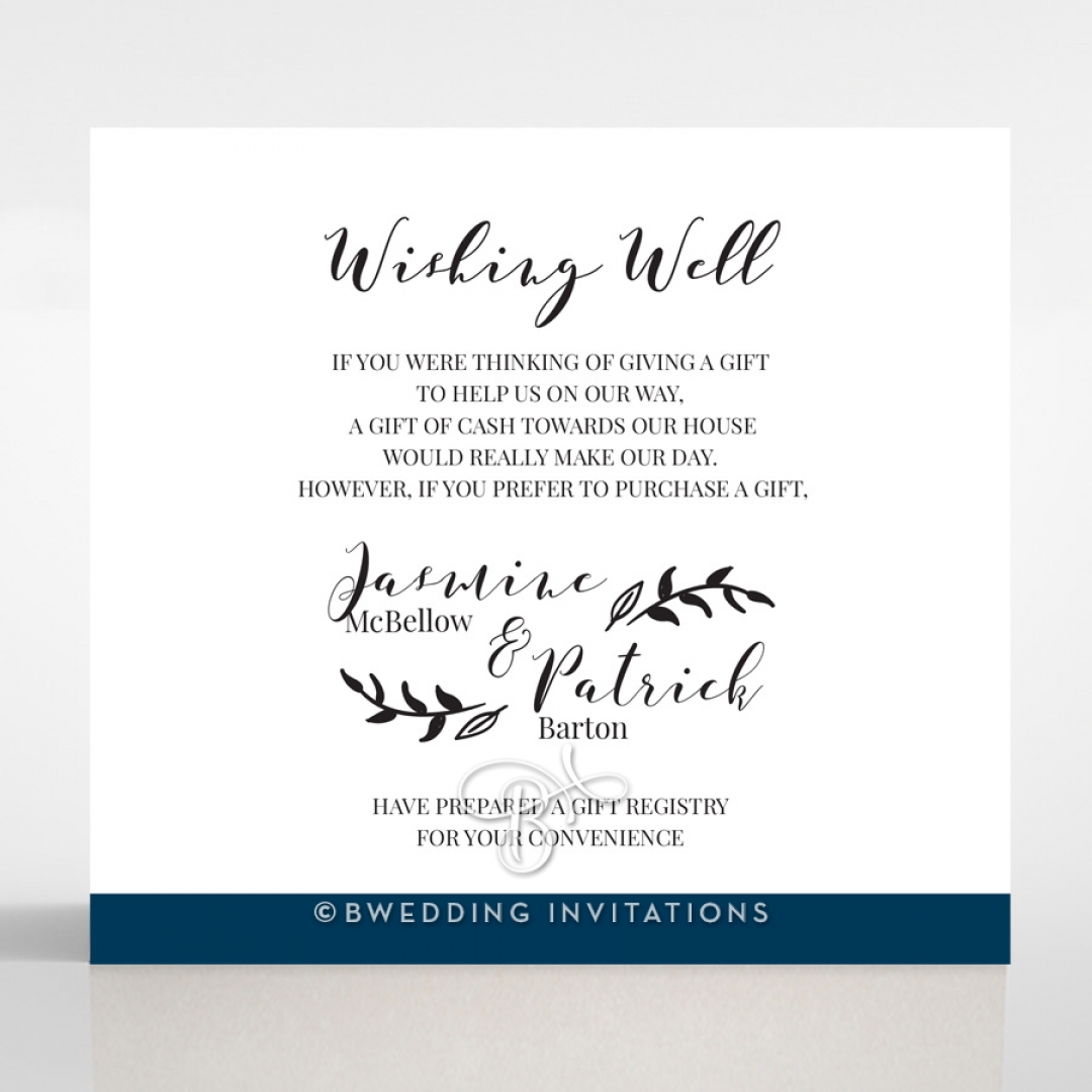 Forever Love Booklet - Navy wedding wishing well invite card design