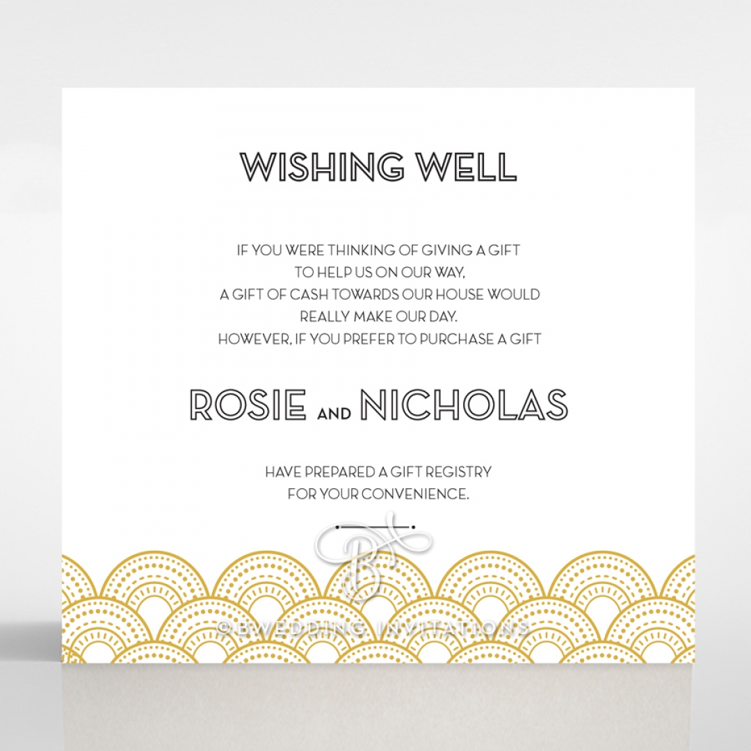 Gatsby Glamour wedding gift registry enclosure invite card