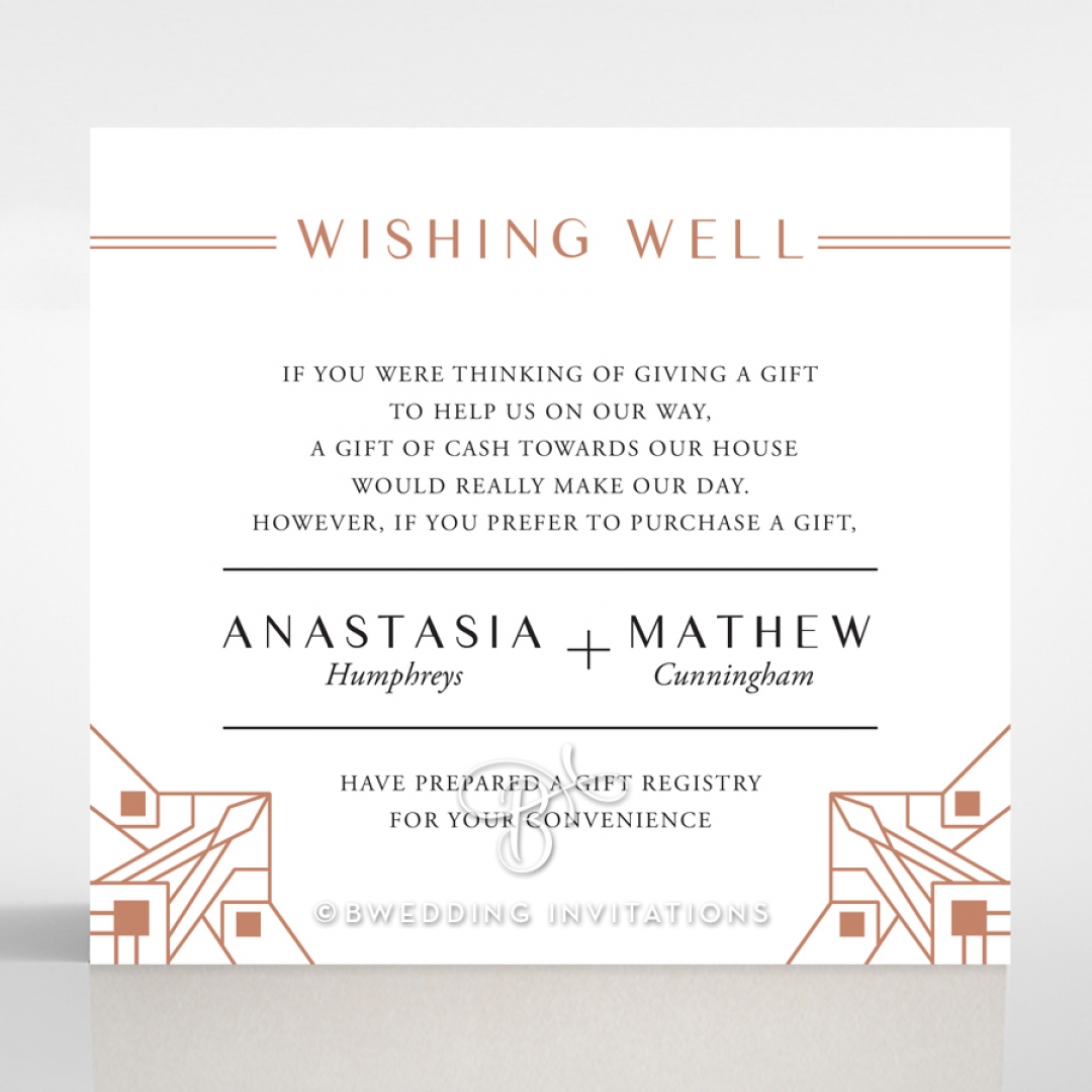 Gatsby Glamour wishing well enclosure stationery card