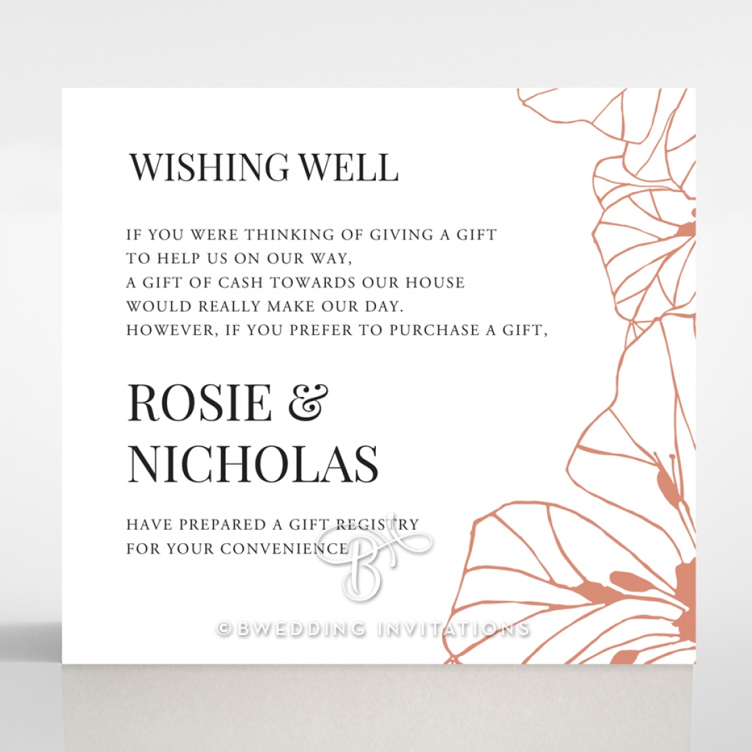 Grand Flora wedding stationery gift registry card