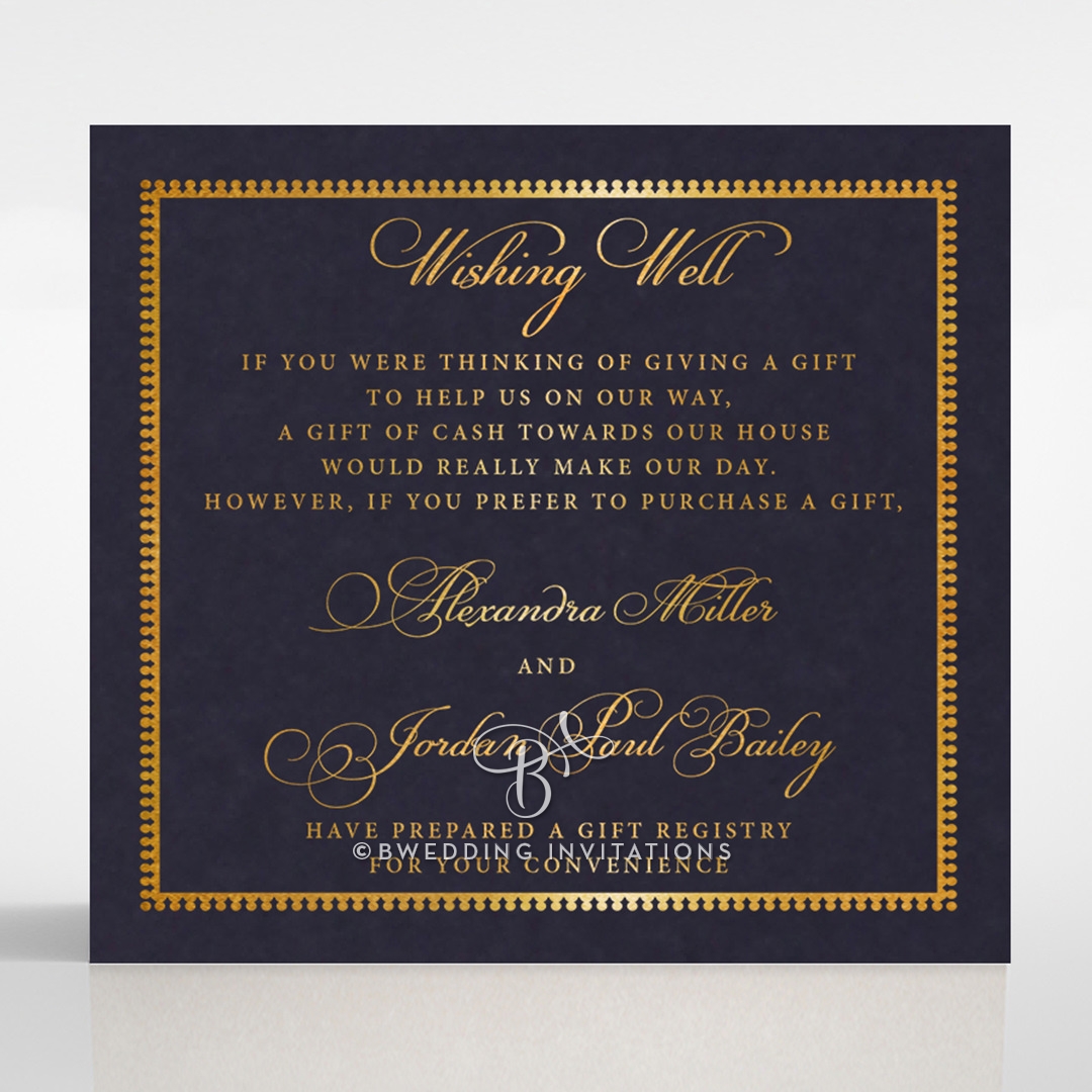 Lux Royal Lace with Foil wishing well stationery invite card