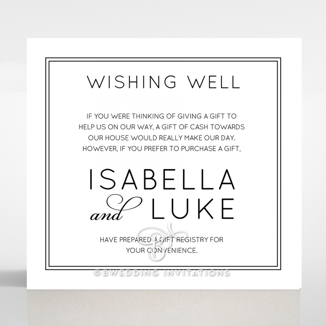 Luxe Paper Elegance wedding stationery gift registry card design