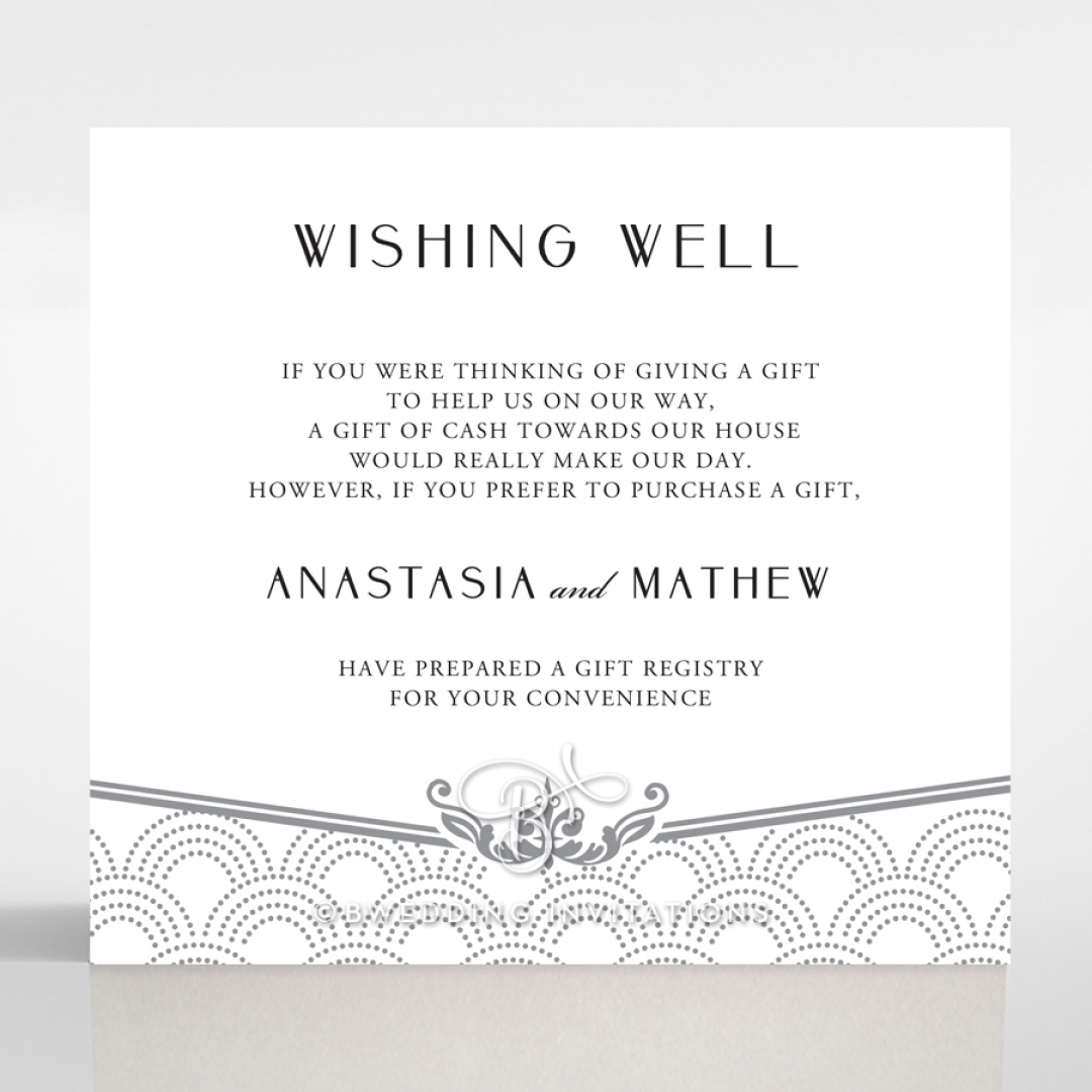 Luxe Victorian wedding stationery gift registry invitation card design